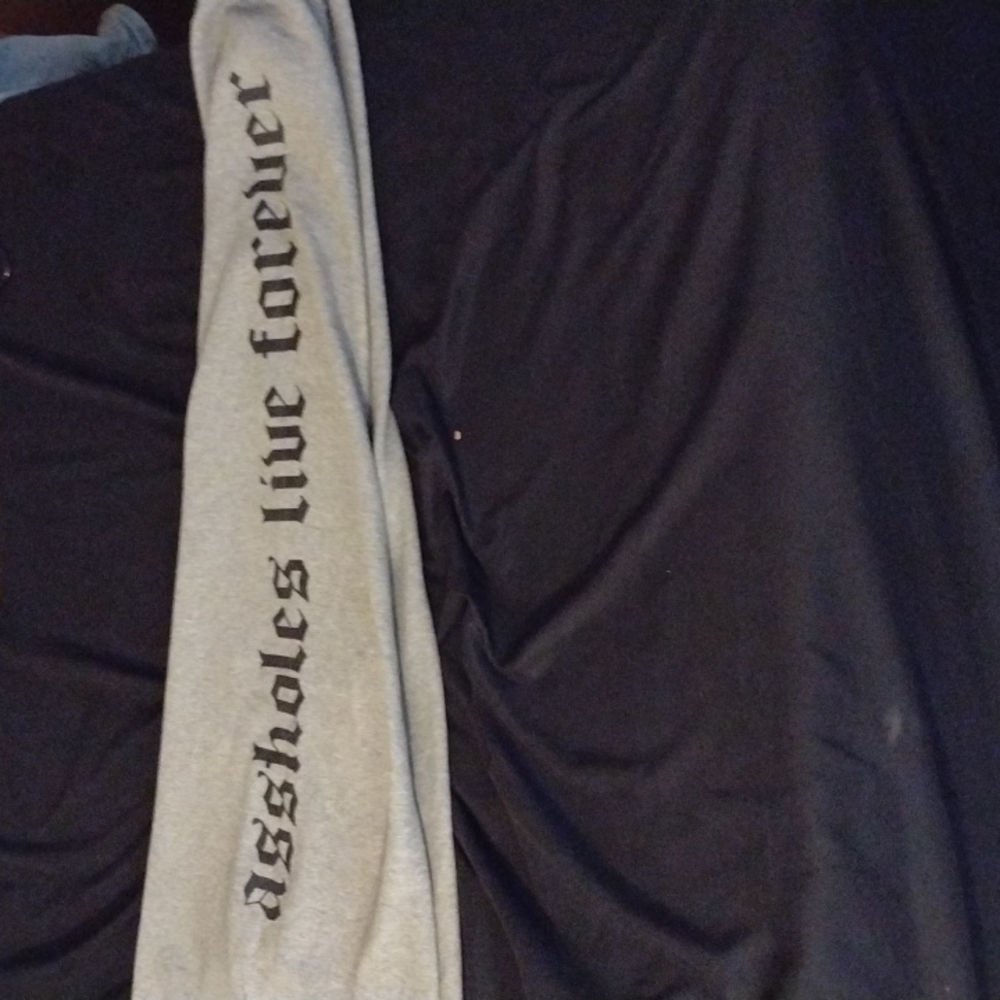 LINOA"assholes live forever"NEW grey sweatpants.